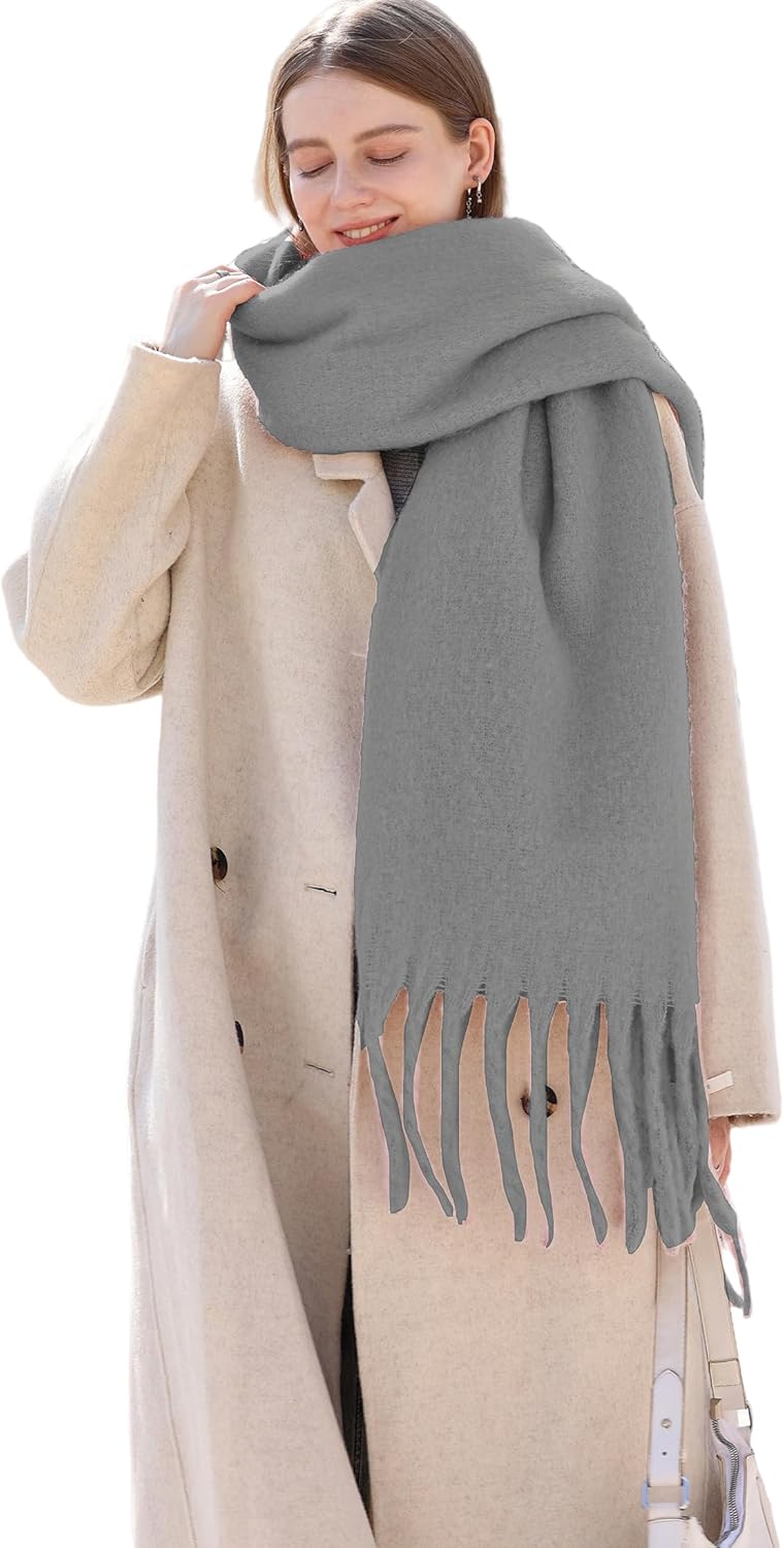 Wander Agio Winter Warm Scarf Long Pashmina Extra Large Shawls and Wraps for Women Large Blanket Scarves Solid - Image 1